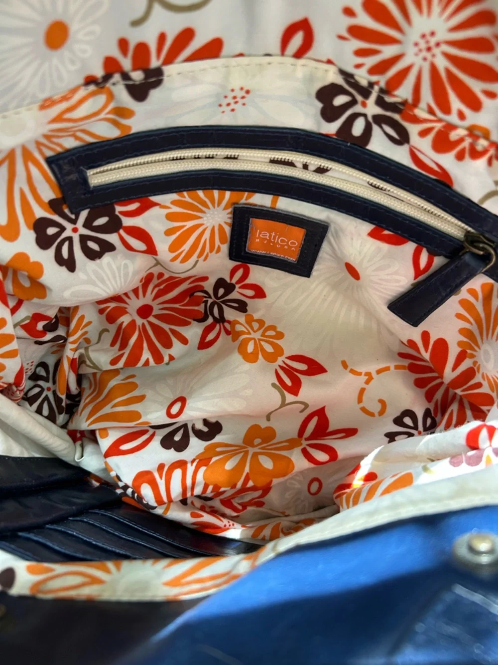 Latigo Navy Leather Tote Bag